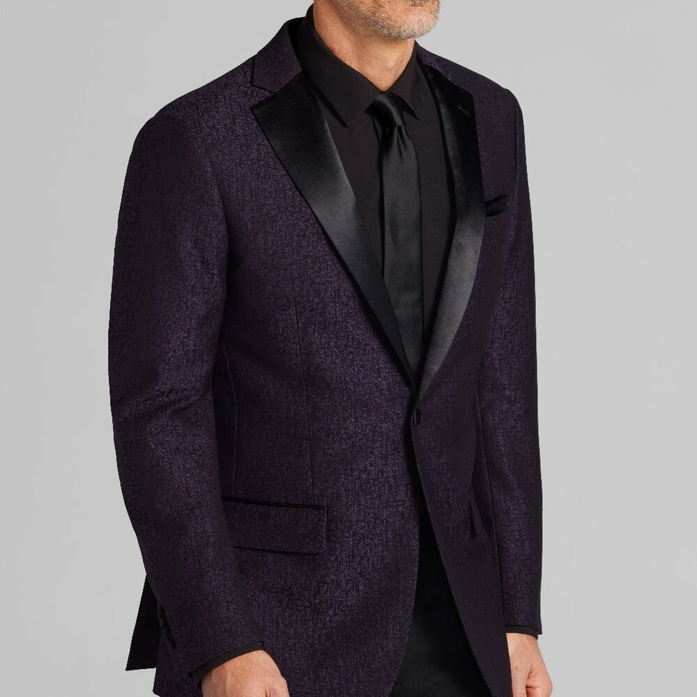 Jos. A. Bank Purple Tuxedo Jacket with Black Satin Lapel